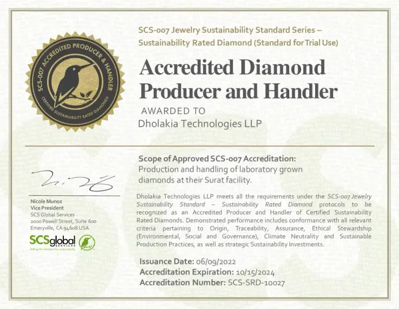 Sustainability certification